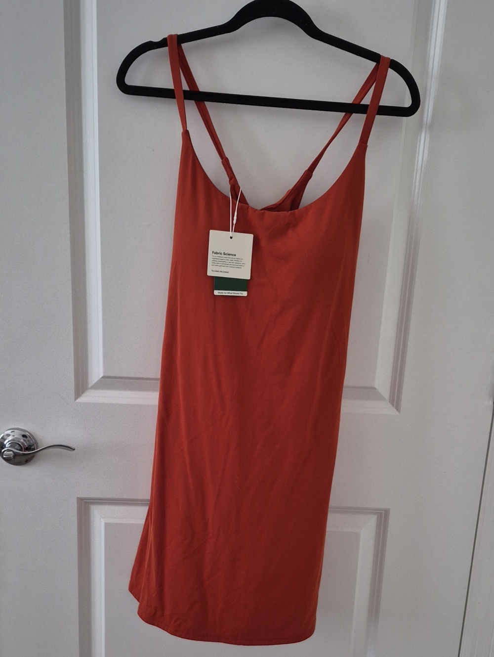 HALARA Rust Orange Slip Dress with Spaghetti Straps